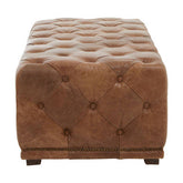 Hoxton Tufted Leather Rectangle Ottoman